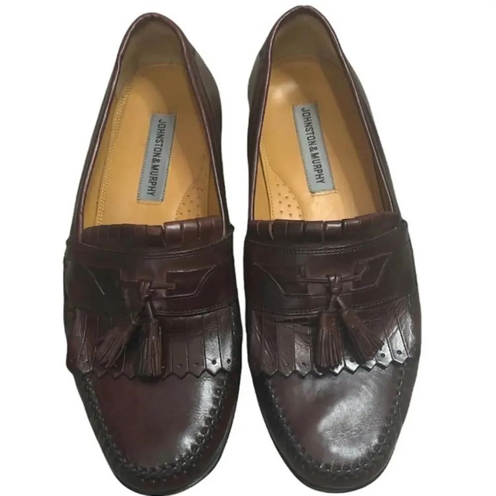 Johnston‎ & Murphy cordovan leather tasseled dress slip on shoe size 11W
